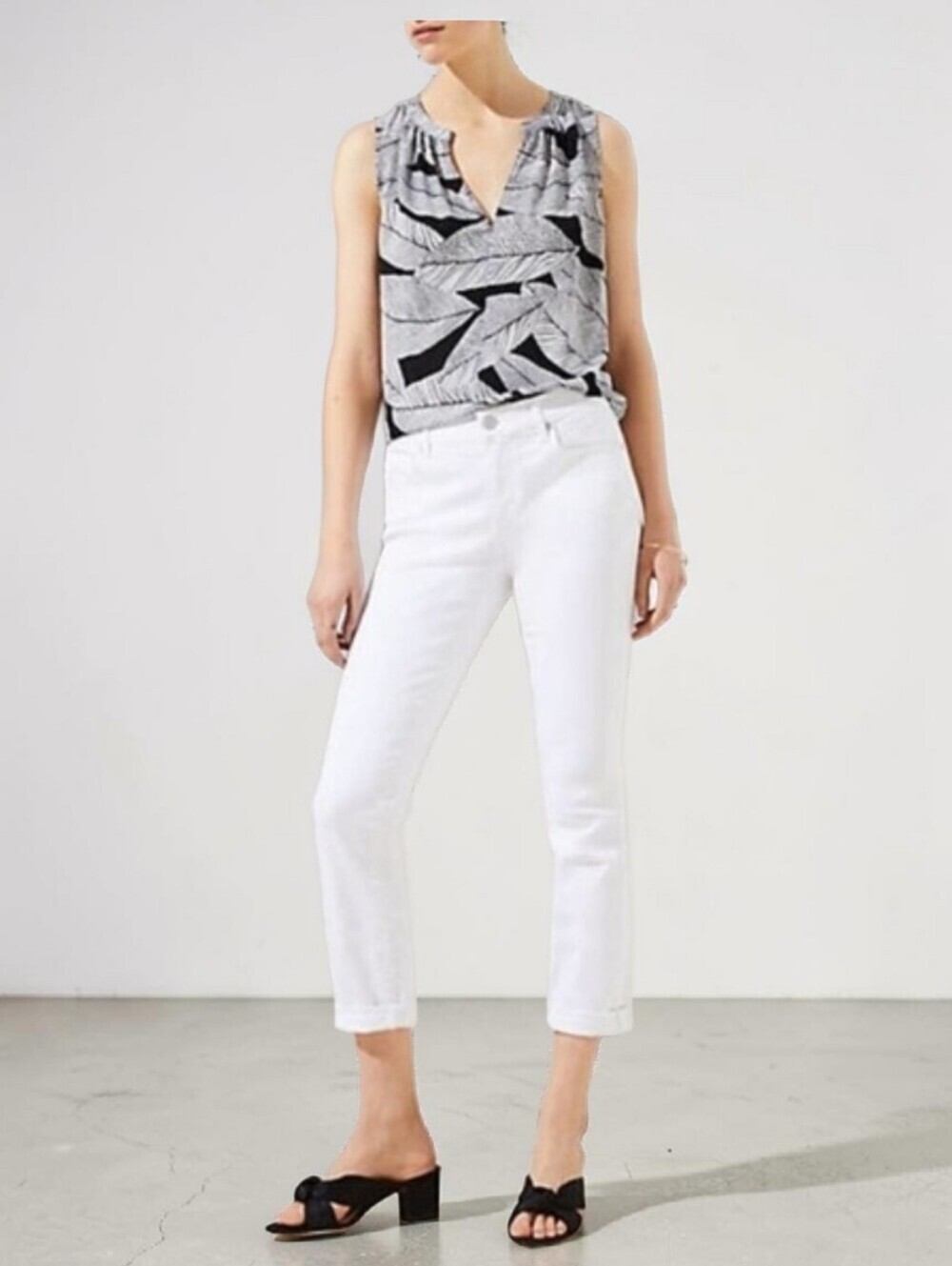 Loft White Modetn Skinny  Cropped Jeans